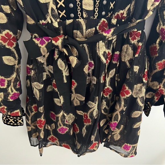 New! Dodo Bar Or Loren Black & Gold Mini Dress - Picture 4 of 11